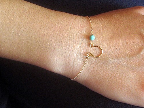 Horseshoe Bracelet 14k Gold Fill or 925 Sterling Silver, Turquoise Necklace, Bridesmaid Gift, Lucky Jewelry, Handcrafted Horseshoe Necklace 925 Sterling Silver