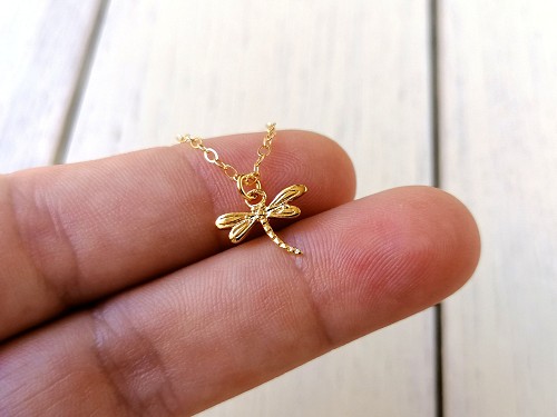 Tiny Dragonfly Necklace 14k Gold Fill or Sterling Silver, Tiny Dragonfly Baby Infant Girl Jewelry, Flower Girl Gift