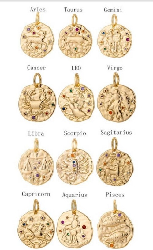 Zodiac Necklace 14k Gold Fill, Celestial Jewelry, Zodiac Coin Disc Necklace, Birthday Gift For Her