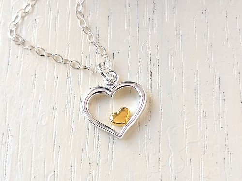 Heart Necklace Sterling Silver, Love Jewelry Gift, Valentines Day Gift, Valentines Jewelry Gift, Love Necklace