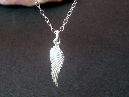 Angel Wing Necklace 925 Sterling Silver, Minimal Angel Wing Pendant Necklace, Loss of Child , Memorial GiftGift