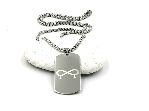 Lesbian Symbol Necklace, Lesbian Infinity Symbol Tag Pendant Necklace, LGBTQ+ Couple Matching Necklace, LGBT Pride Tag Necklace