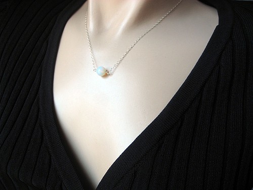 Moonstone Necklace 14k Gold Filled or 925 Sterling Silver, Layered Necklace, Bridesmaid Gift, October Birthstone